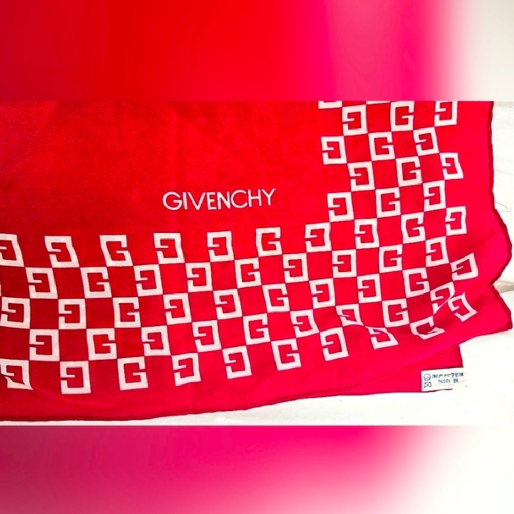 Givenchy Red and White Silk Scarf. Gorgeous!